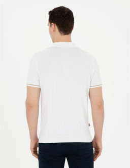 Ekru Slim Fit D__meli Polo Yaka Triko Ti__rt - Pierre cardin фото 5