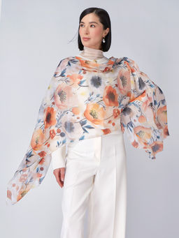 Большой, мягкий, тонкий и очень нежный двусторонний палантин с рисунком - Tantino фото 6