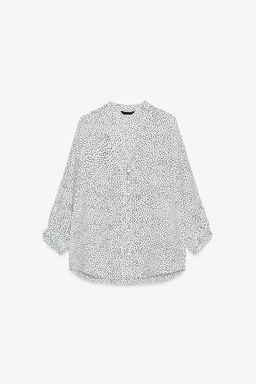 POLKA DOT ROLL-UP SLEEVE SHIRT - Zara фото 6