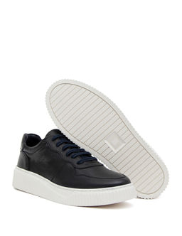 Lacivert %100 Deri Casual Ayakkab_
