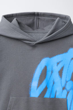CHALECO FELPA CAPUCHA GRAFFITI / Antracita oscuro - Zara фото 3