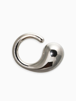 Кольцо крупное «Капля Бо», размер 17, пластик, цвет серебро