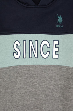 Erkek _ocuk Gri Melanj Kap__onlu Sweatshirt - U.s. polo assn фото 4