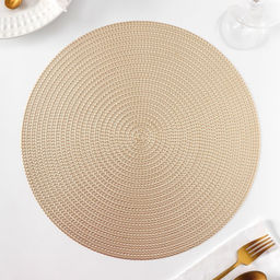 Салфетки сервировочные на стол Доляна Тринити, d=38 см, 4 шт, цвет золото фото 2