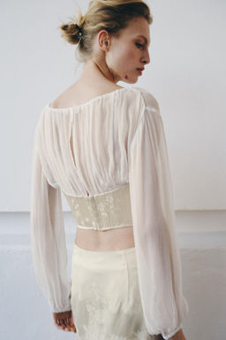 BLUSA CORS? COMBINADA JACQUARD / Estampado - Zara фото 2