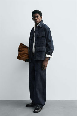 RELAXED FIT DENIM JACKET WITH POCKETS - Zara фото 4