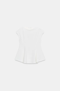 TOP PELUM PIQU? MANGA CORTA / Blanco roto - Zara фото 6