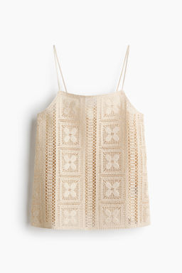 Top efecto crochet en mezcla de seda