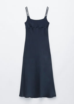 Vestido lencero midi con doble tirante