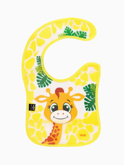 Нагрудник для кормления M&B «Жирафик Лило» непромокаемый на липучке, с карманом