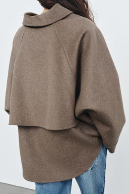 WOOL BLEND JACKET WITH ZIP ZW COLLECTION - Zara фото 11