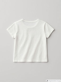 Bisiklet Yaka Bask?l? K?z ?ocuk Ti??rt