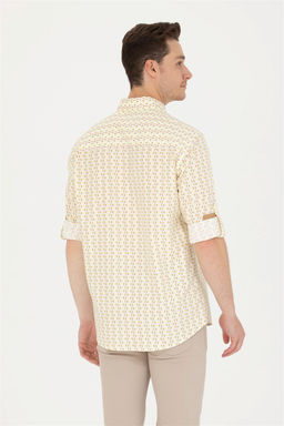 U. S. Polo Assn Мужская светло-желтая рубашка с длинным рукавом - U.s. polo assn фото 12