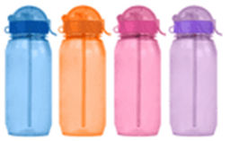 Бутылка "Classic" с трубочкой, purple (400 ml)