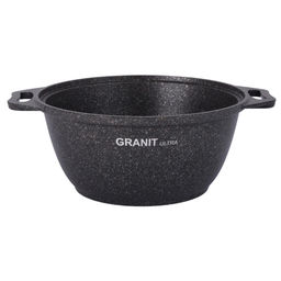 Кастрюля алюмин. 2л (стекл.крышка) (АП) "Granit ultra" original (кго22а) (Кукмара)