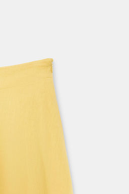 FALDA MIDI CON LINO ZW COLLECTION / Amarillo claro - Zara фото 7