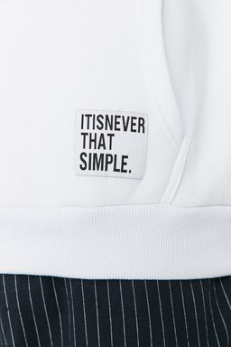 TRENDYOL MAN Beyaz Oversize/Genis Kesim Kapusonlu Etiketli Ici Polar/S?cak Tutan Sweatshirt TMNAW21SW2005 - Trendyolmilla фото 8