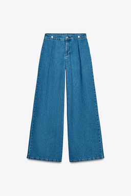 Z1975 WIDE-LEG MID-WAIST PLEATED JEANS - Zara фото 5
