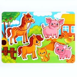 Развивающая игра на липучках «‎Изучаем животных. Мамы и малыши»‎