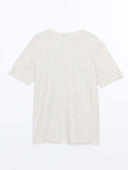 Bisiklet Yaka K?sa Kollu ?izgili Erkek Ti??rt