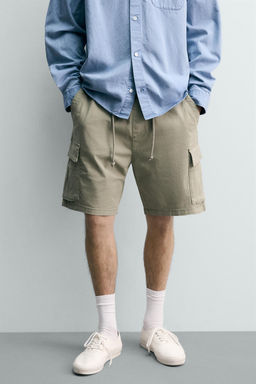 BERMUDA CARGO RELAXED FIT LAVADO / Khaki - Zara фото 2