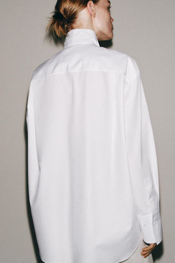 CAMISA POPEL?N BOTONES ZW COLLECTION / Blanco - Zara фото 3