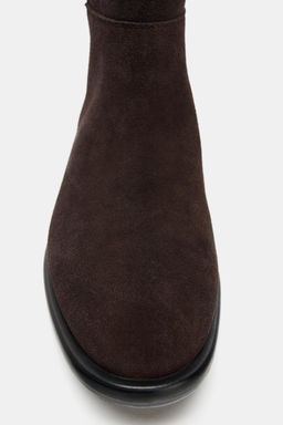 FLAT SUEDE RIDING BOOTS - Zara фото 8