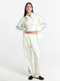 Толстовка женская светло-молочная с синими лампасами св.молочный +тихие воды 172103/1 - Mark formelle фото 6