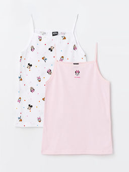 Kare Yaka Minnie Mouse Bask?l? K?z ?ocuk Atlet 2li