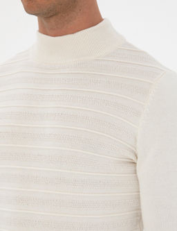 Ekru Slim Fit _eyrek Yaka Triko Kazak - Pierre cardin фото 7