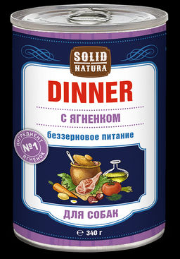 Solid Natura Dinner д/кош. Ягнёнок 0,34 кг. ж/б ЦБ-00017493