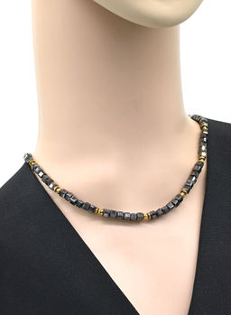 Чокер из циркона кубик гр.5мм цв.шоколадный, 40см