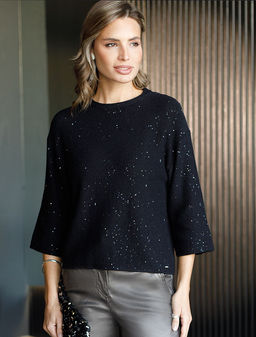 Джемпер из хлопковой пряжи с пайетками