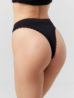 Цена за 2 штуки! Трусы бразилиана женские черные черный1 412744 - Mark formelle фото 4