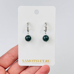 Серьги из Яшмы (Гелиотроп)