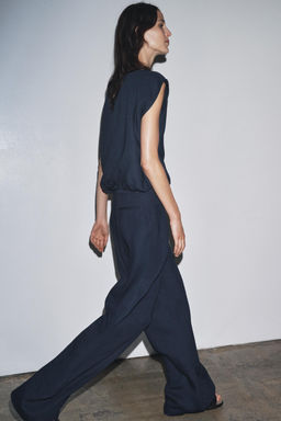 ZW COLLECTION LINEN BALLOON TROUSERS - Zara фото 14