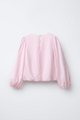 SATIN BLOUSE WITH FAUX PEARLS - Zara фото 2