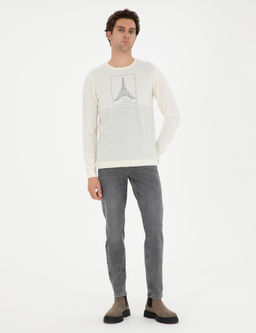 Белый зауженный свитер - Cacharel фото 4