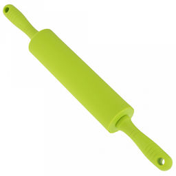 Скалка силиконовая Монпансье 41,5см, д5,3см, рабочая длина 20,5см, пластмассовые ручки, цвета в ассортименте: красный, черный, серый, розовый, в п/эт пакете (Китай) - Домашняя мода фото 3