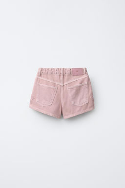 BERMUDA DENIM TACHAS PARCHE ESTRELLA / Rosa - Zara фото 2