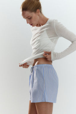 Pack de 2 pantalones cortos de pijama en popelina - H&m фото 3