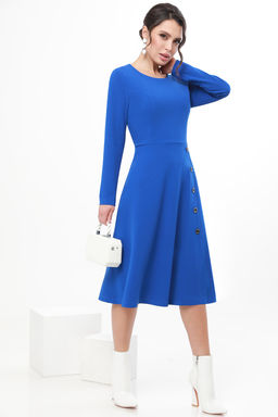 Платье ярко-синее с декоративными пуговицами - Dstrend фото 2
