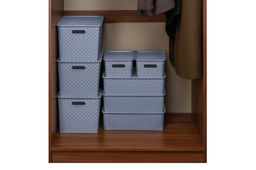 Корзинка с крышкой 7,5 л 35*24,5*10,5 см "Береста" синяя (522159)