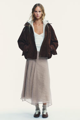 DOUBLE LAYER MIDI SKIRT