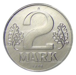 2 марки 1980 года A Восточная Германия (ГДР)