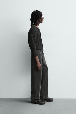 PANTAL?N RELAXED FIT FLOCADO / Gris - Zara фото 4