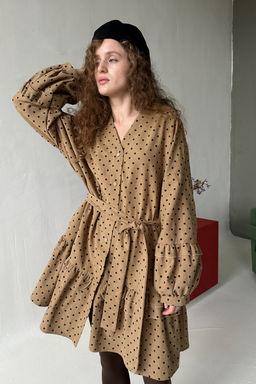 Платье женское COSY076/02/Бежевый, черный - M&G all natural фото 12