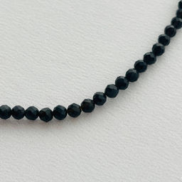 Бусы из Обсидиана и Хромдиопсида огранка 38 см +