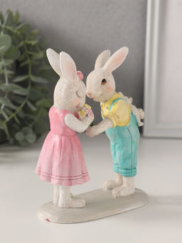 Фигурка полистоун Зайчата. Первое свидание, 11?5?14 см