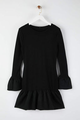 Trendyolmilla Siyah Balon Etek Detayl? Orme K?sa Abiye Gece Mezuniyet Elbisesi TPRAW25EL00072 фото 7